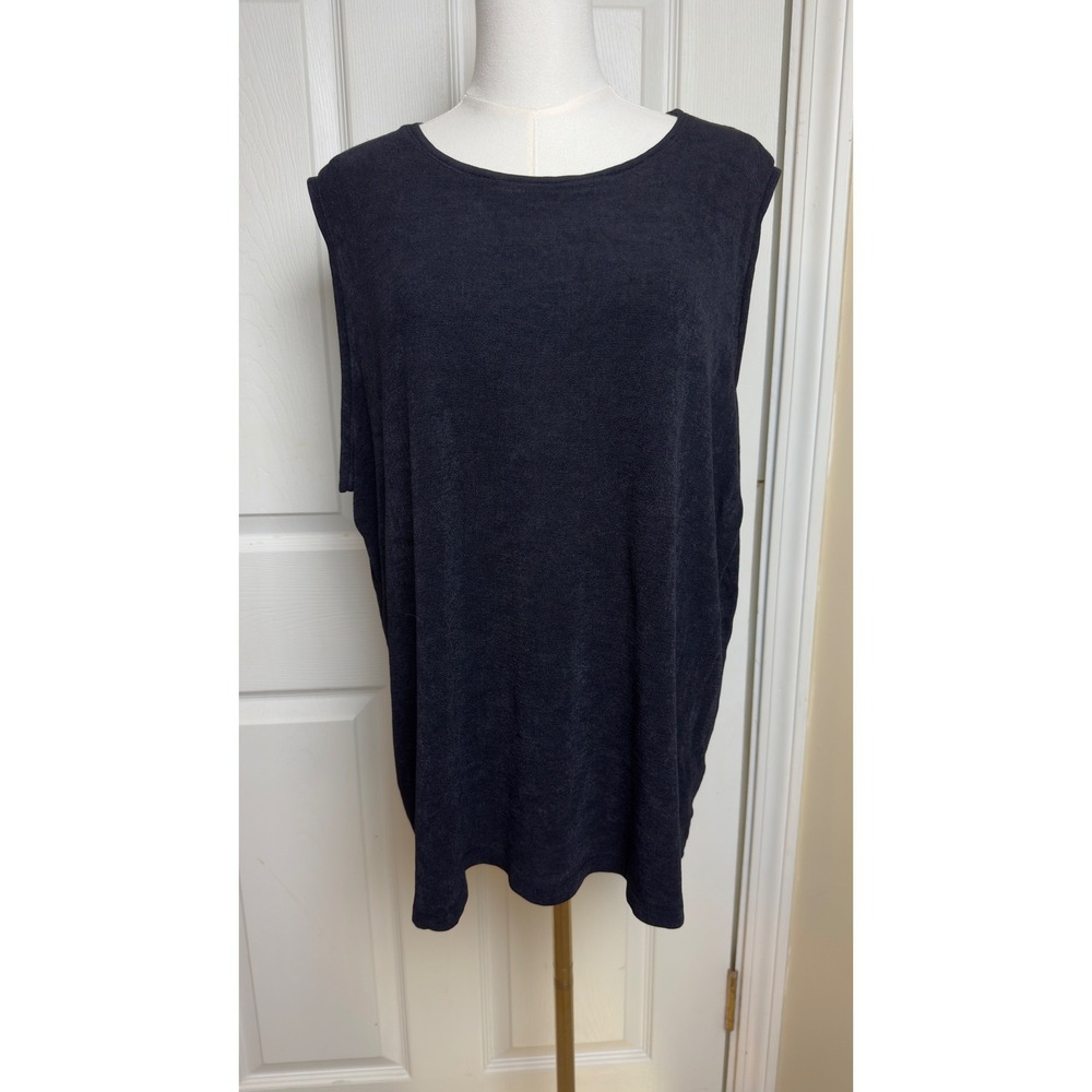 Bread Staley Gretzinger Womens 3X Black Sleeveless Tank Top Made in USA Acetate‎